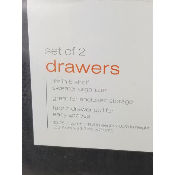 Studio 3B Drawers Set of 2 Organizer NEW 13.25 in x 11.5 in x 8.25 in Home Decor - Picture 8 of 12